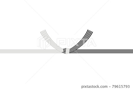 Japanese traditional decorative string, Mizuhiki, 5 black and white odd numbers, knot 79615793
