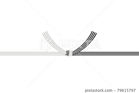 Japanese traditional decorative string, Mizuhiki, 4 even black and white, knot Japanese traditional decorative string, Mizuhiki, 4 even black and white, knot 79615797