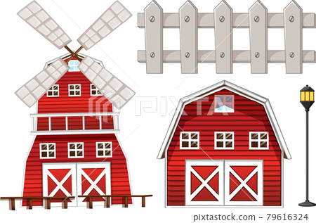 Farm element set isolated on white background Farm element set isolated on white background 79616324