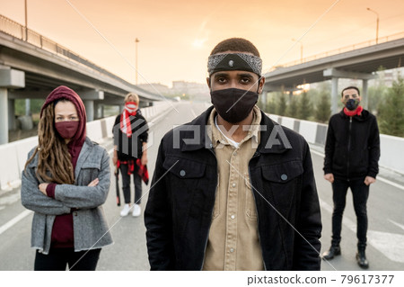 Displeased people at street 79617377