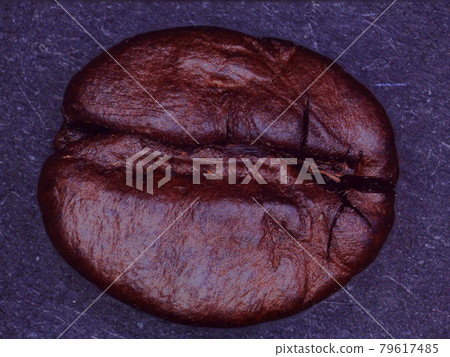 Ultra macro of ener coffee bean, isolated on black background, with focus stacking Ultra macro of ener coffee bean, isolated on black background, with focus stacking 79617485