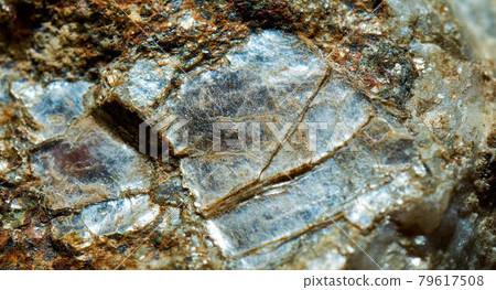 Close-up of a mica gneiss with large crystals of muscovite, a light mica Close-up of a mica gneiss with large crystals of muscovite, a light mica 79617508