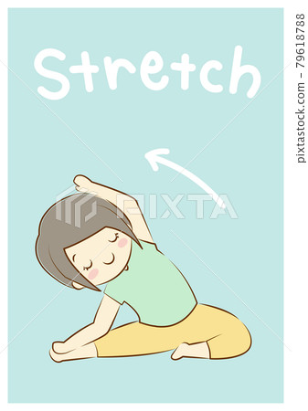 Yoga, Stretching, Women Stretching the Flank, Stretch Characters 79618788