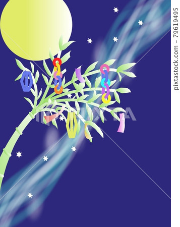 七夕夜空和條狀圖背景垂直 七夕夜空和條狀圖背景垂直 79619495