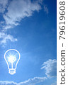 Sun light bulb blue sky 79619608