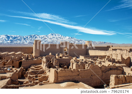 Citadel Rayen - palace of the king, the ancient city built from the sand nearby Kerman. Today abandoned, similar place like Bam, smaller but today looks better then just ruins. Citadel Rayen - palace of the king, the ancient city built from the sand nearby Kerman. Today abandoned, similar place like Bam, smaller but today looks better then just ruins. 79620174
