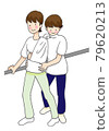 People and therapists who grab a handrail and rehabilitate 79620213