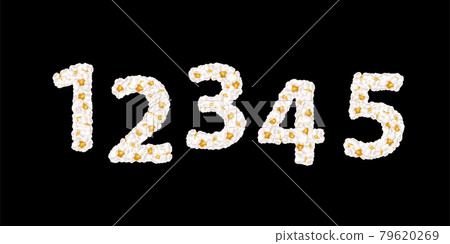 Popcorn numbers. Part 6. Set of vector illustrations Popcorn numbers. Part 6. Set of vector illustrations 79620269