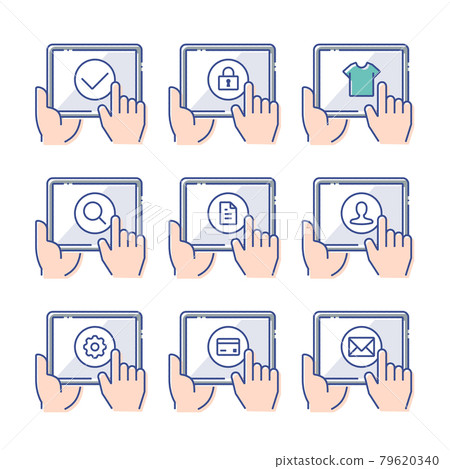 Touch the tablet Various icon sets Touch the tablet Various icon sets 79620340