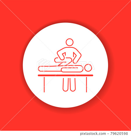 Manual therapy glyph color icon. Acupuncture, rehabilitation concept. 79620598