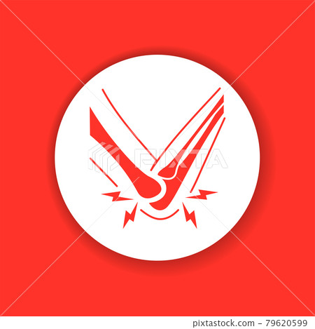 Elbow arthritis color glyph icon. Inflammation joint. 79620599