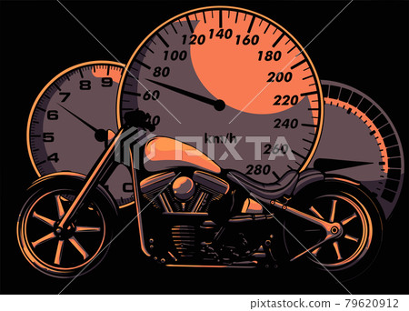 custom Motorcycle with speedometer vector illustration design custom Motorcycle with speedometer vector illustration design 79620912