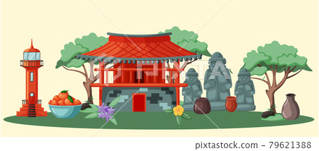 Jeju island in South Korea. Summer vacation, active tour with famous attraction, adventure time Jeju island in South Korea. Summer vacation, active tour with famous attraction, adventure time 79621388