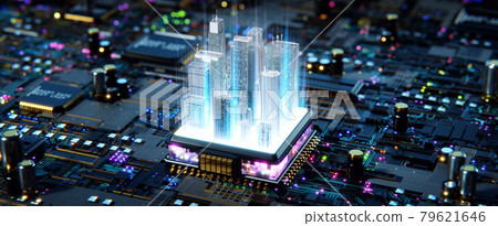 Smart city concept. 3d rendering 79621646