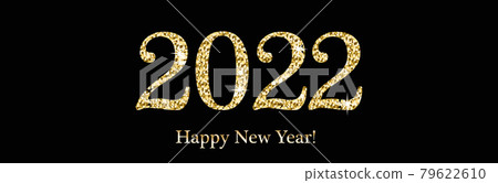 Happy New 2022 Year. Holiday vector illustration of Golden numbers Happy New 2022 Year. Holiday vector illustration of Golden numbers 79622610