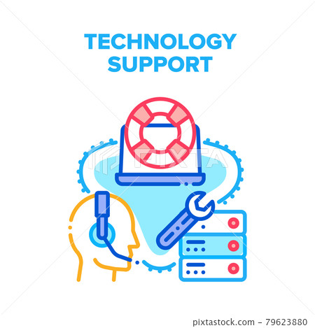 Technology Support Assist Vector Concept Color 79623880