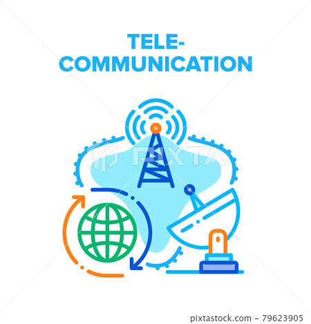 Telecommunication Technology Vector Concept Color Telecommunication Technology Vector Concept Color 79623905