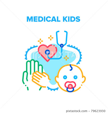 Medical Kids Vector Concept Color Illustration 79623930