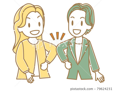 兩個女人用肘碰_平打招呼 兩個女人用肘碰_平打招呼 79624231