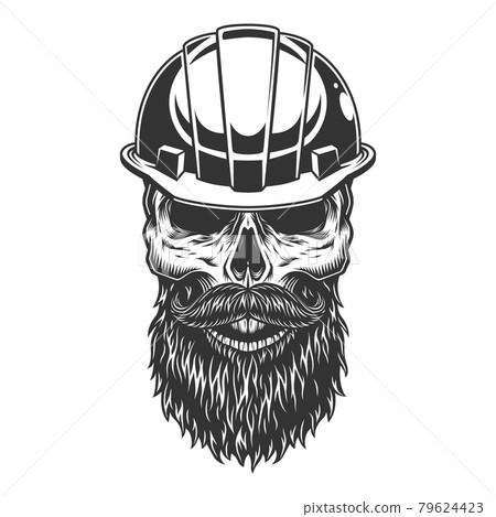 Skull in the miner helmet 79624423