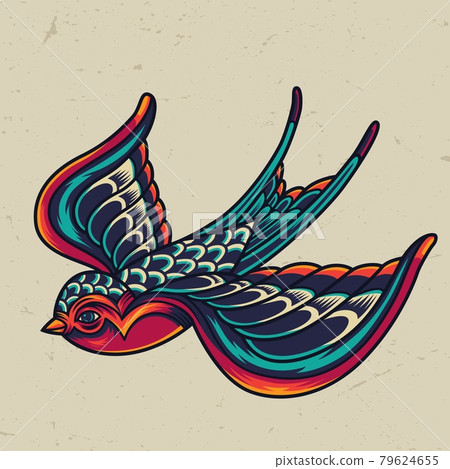 Colorful flying swallow template 79624655