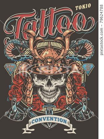 Colorful tattoo festival advertising poster 79624788
