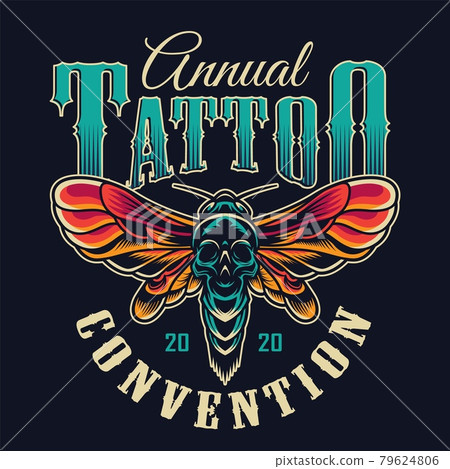 Vintage tattoo studio colorful badge Vintage tattoo studio colorful badge 79624806