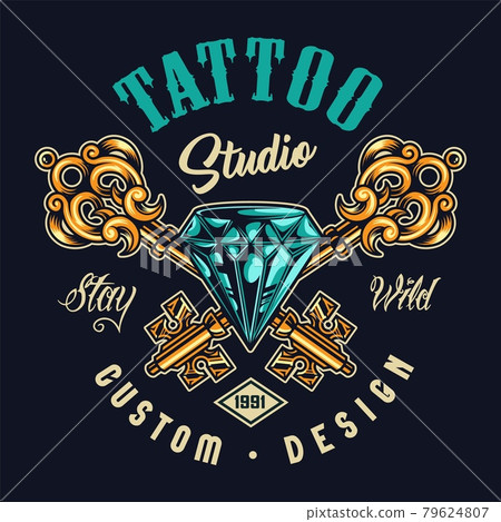 Tattoo salon colorful logo Tattoo salon colorful logo 79624807