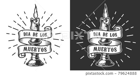 Dia De Los Muertos monochrome badge Dia De Los Muertos monochrome badge 79624888