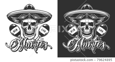 Mexican Day of Dead vintage print 79624895