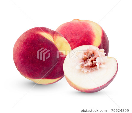 Fresh peach isolated on white background Fresh peach isolated on white background 79624899