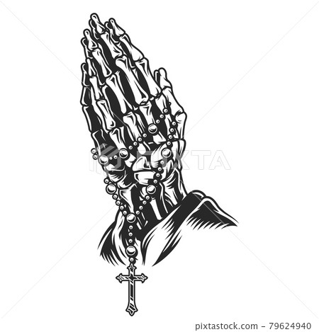 Vintage skeleton praying hands concept 79624940