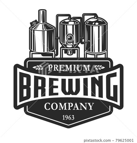 Vintage monochrome brewery label 79625001
