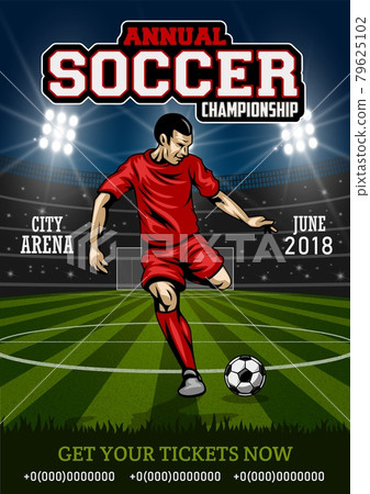 Poster with football player. Poster with football player. 79625102