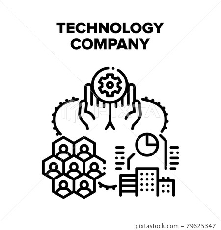 Technology Business Company Vector Black Illustration 79625347