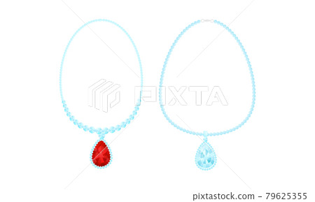Necklace as Jewellery or Jewelry Item and Personal Adornment Vector Set 79625355