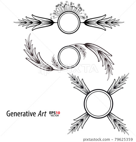 Abstract color generative art object vector banners 79625359