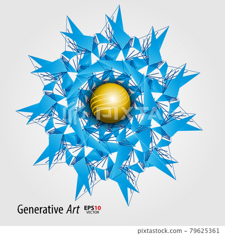 Abstract vector color generative art objects background template 79625361