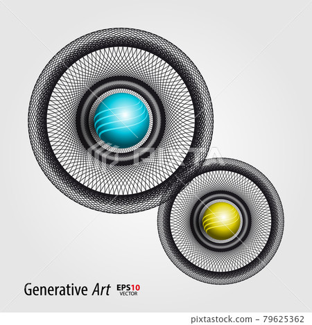 Abstract vector color generative art objects background template Abstract vector color generative art objects background template 79625362