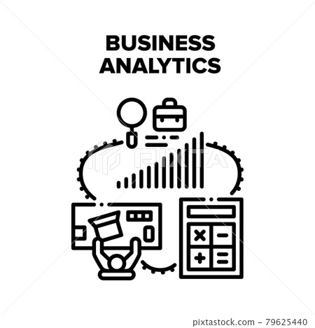 Business Analytics Market Vector Black Illustration Business Analytics Market Vector Black Illustration 79625440