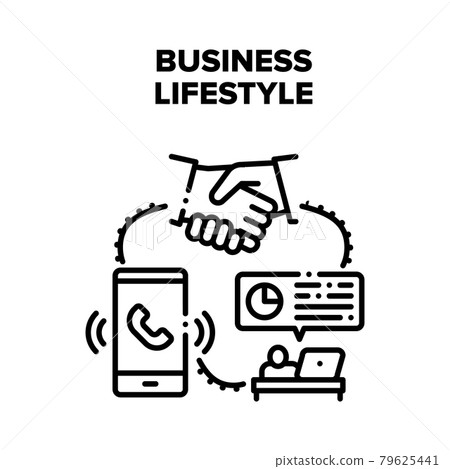 Business Lifestyle Occupation Vector Black Illustration Business Lifestyle Occupation Vector Black Illustration 79625441