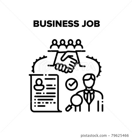 Business Job Relationship Vector Black Illustration Business Job Relationship Vector Black Illustration 79625466