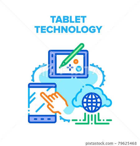 Tablet Technology Device Vector Concept Color Tablet Technology Device Vector Concept Color 79625468