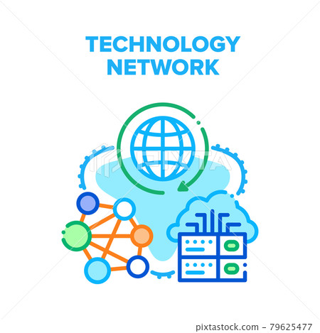 Global Technology Network Vector Concept Color Global Technology Network Vector Concept Color 79625477