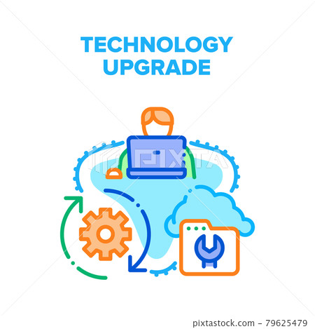 Technology Upgrade Process Vector Concept Color Technology Upgrade Process Vector Concept Color 79625479