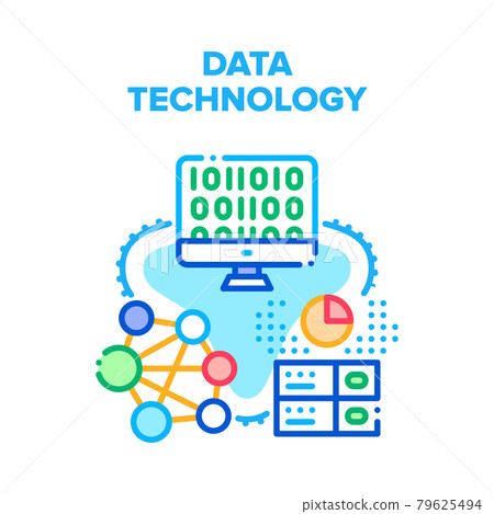 Data Technology Vector Concept Color Illustration 79625494
