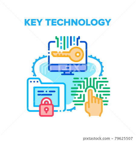 Key Technology Cyber System Vector Concept Color Key Technology Cyber System Vector Concept Color 79625507