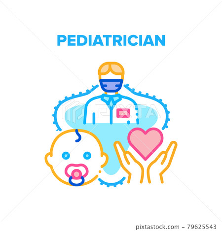 Pediatrician Baby Treatment Vector Concept Color 79625543