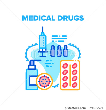 Medical Drugs Health Healing Vector Concept Color Medical Drugs Health Healing Vector Concept Color 79625571