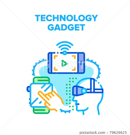 Technology Electronic Gadget Vector Concept Color Technology Electronic Gadget Vector Concept Color 79626625